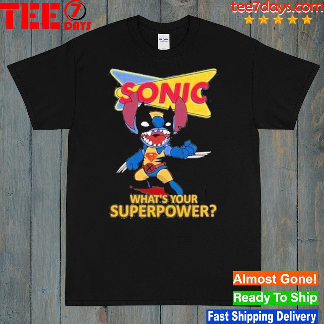 Baby stitch superman sonic logo whats your superpower shirt