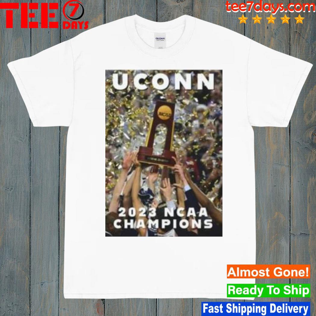 Uconn Huskies 2023 Ncaa Champions Trophy Poster Shirt