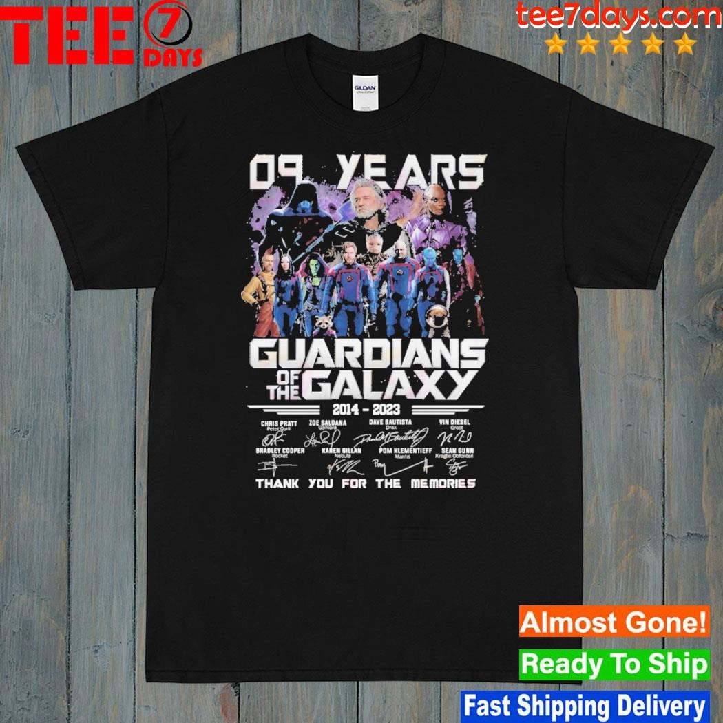 09 years guardians of the galaxy 2014 – 2023 thank you for the memories shirt