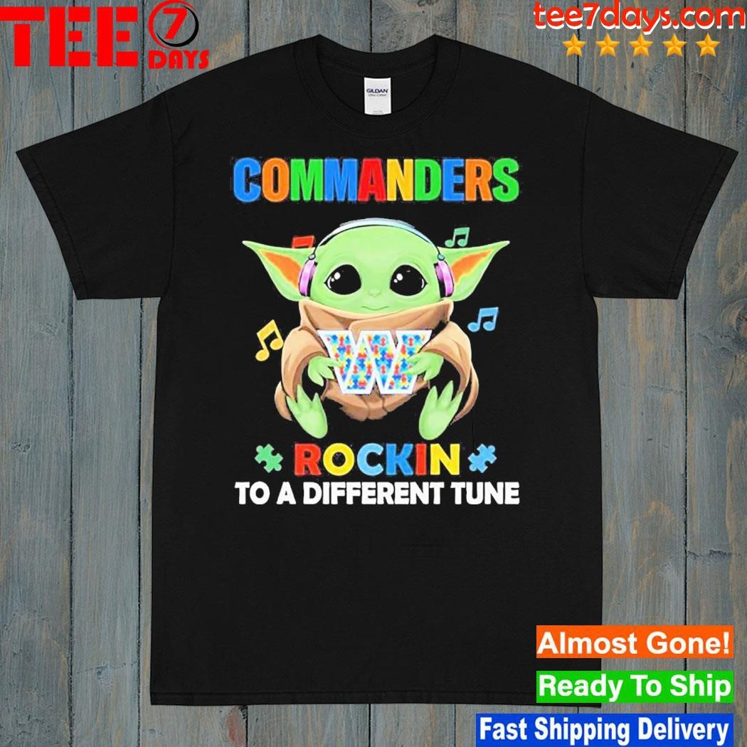 Autism Washington Commanders Baby Yoda Rockin To A Different Tune Shirt