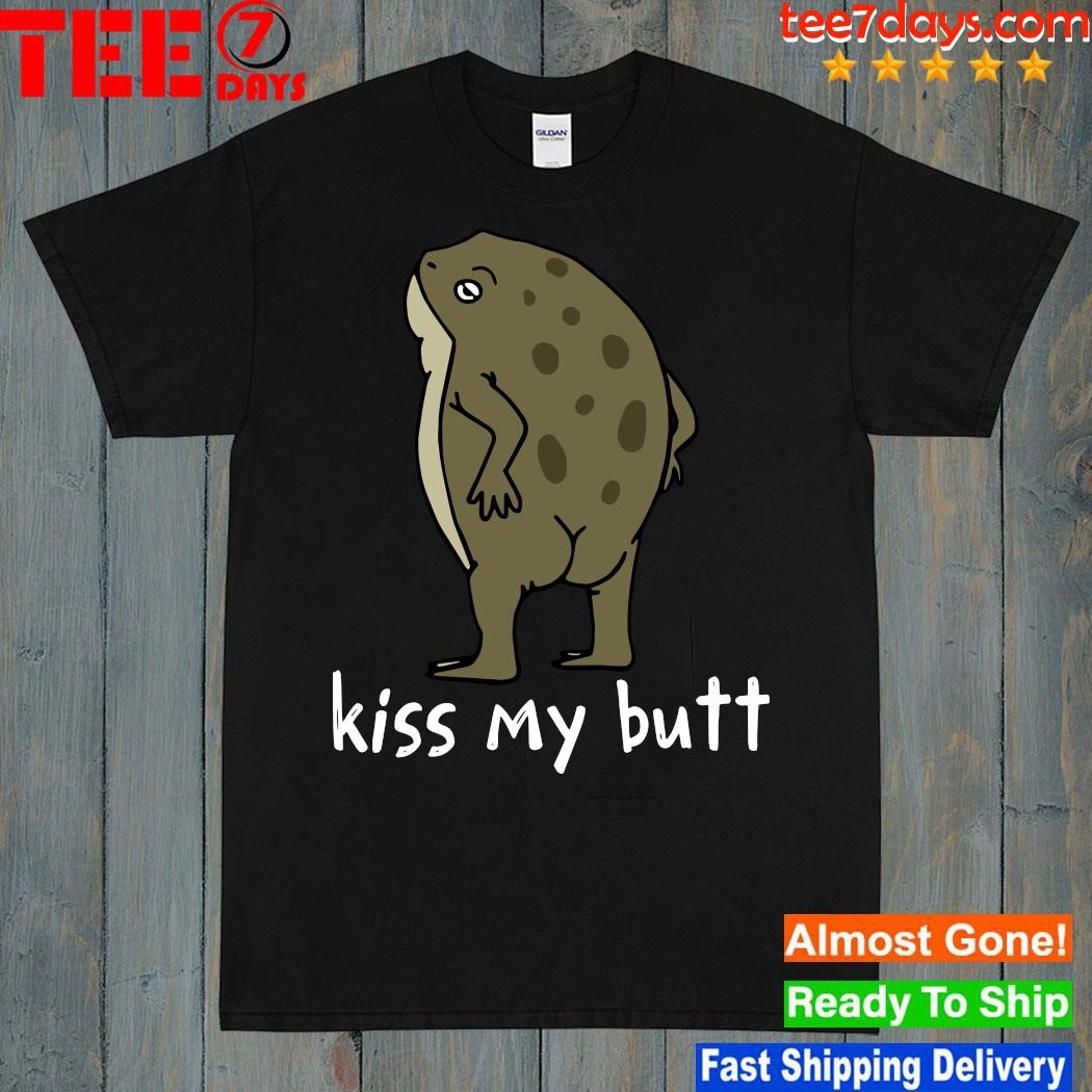 Design Frog Kiss My Butt Shirt black