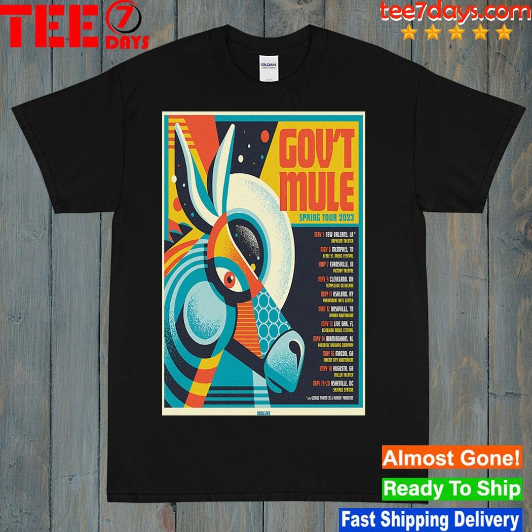 Design Official gov't mule tour spring 2023 poster shirt