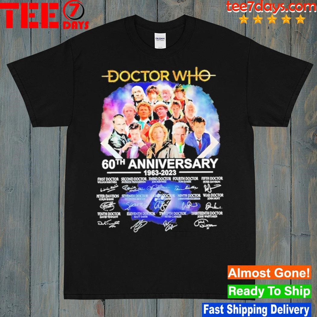 Doctor Who 60th anniversary 1963 2023 all signatures t-shirt