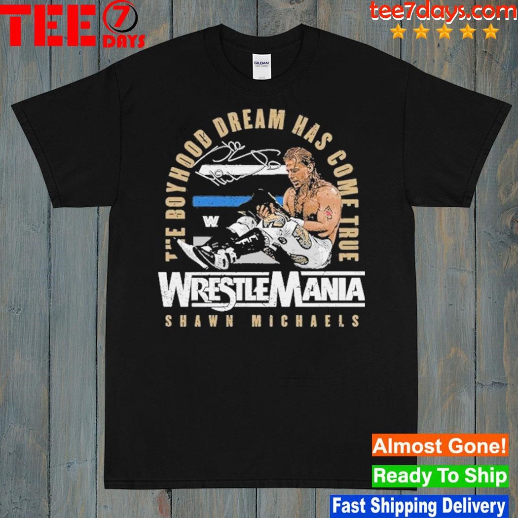 Men's 500 Level Heather Heather Black Shawn Michaels WrestleMania 12 Champion Tri-Blend T-Shirt