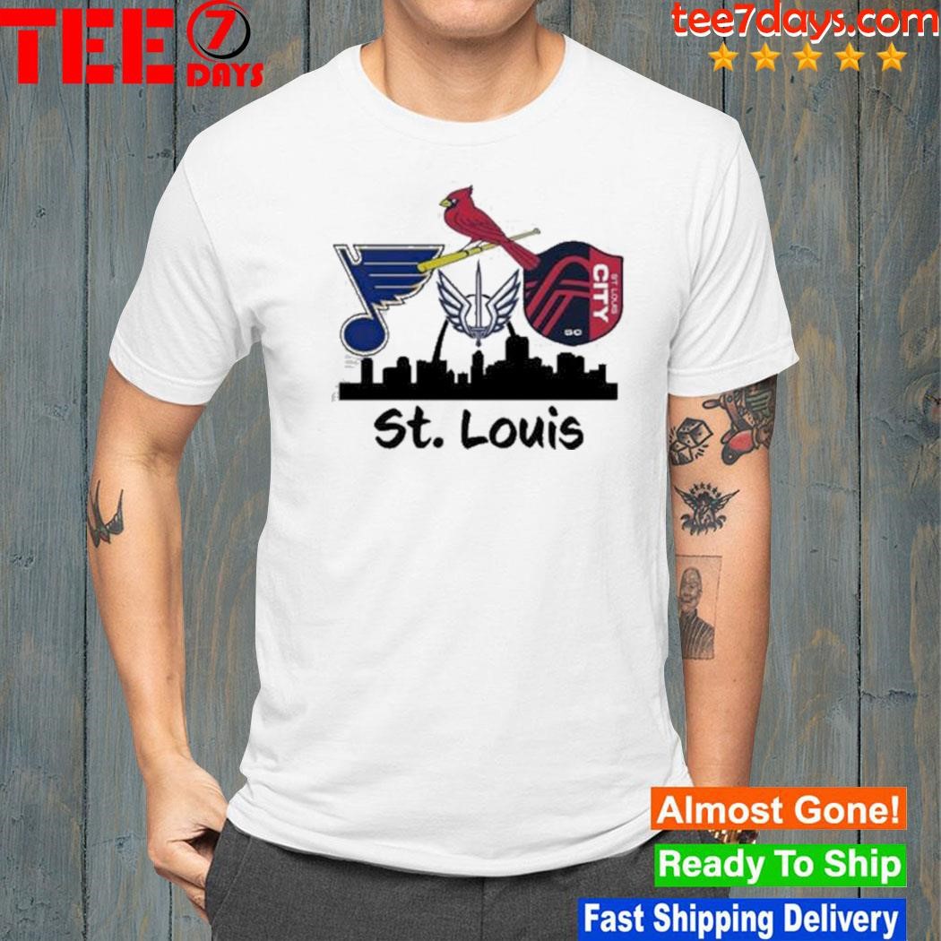 st louis blues and cardinals mashup t shirt