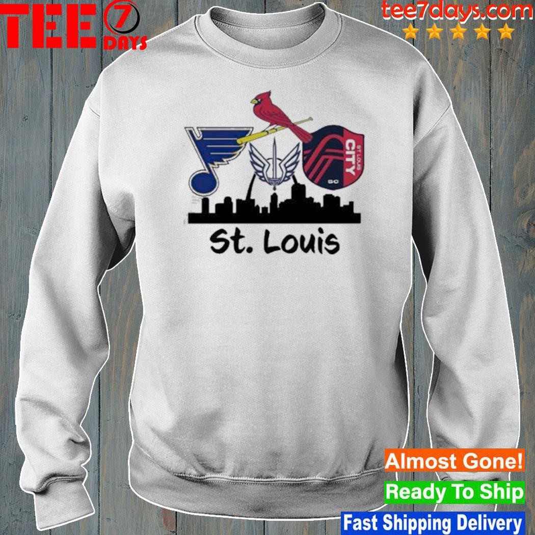 St Louis Blues Cardinals logo mashup shirt, hoodie, sweater, long sleeve  and tank top