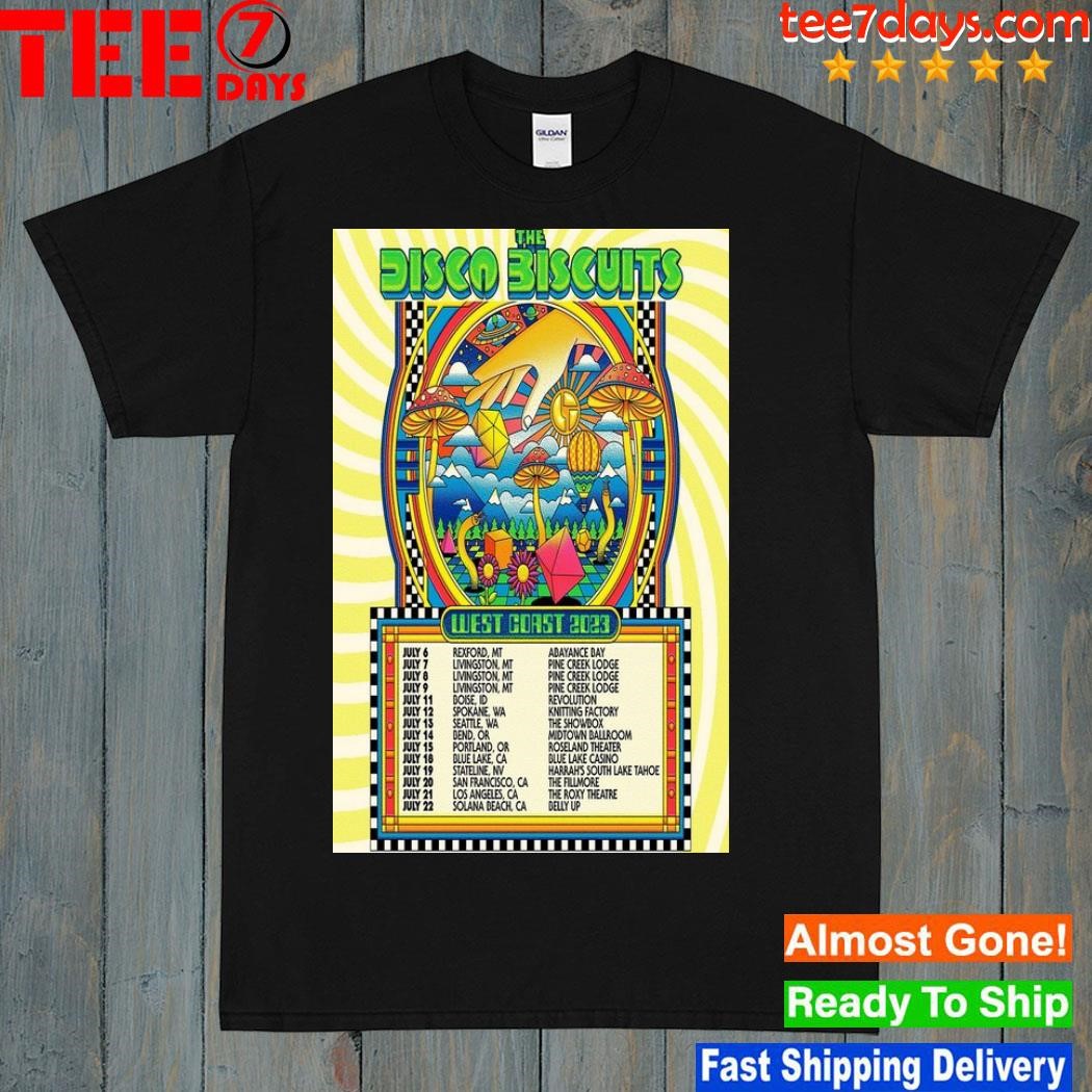 The disco biscuits west coast tour 2023 poster shirt