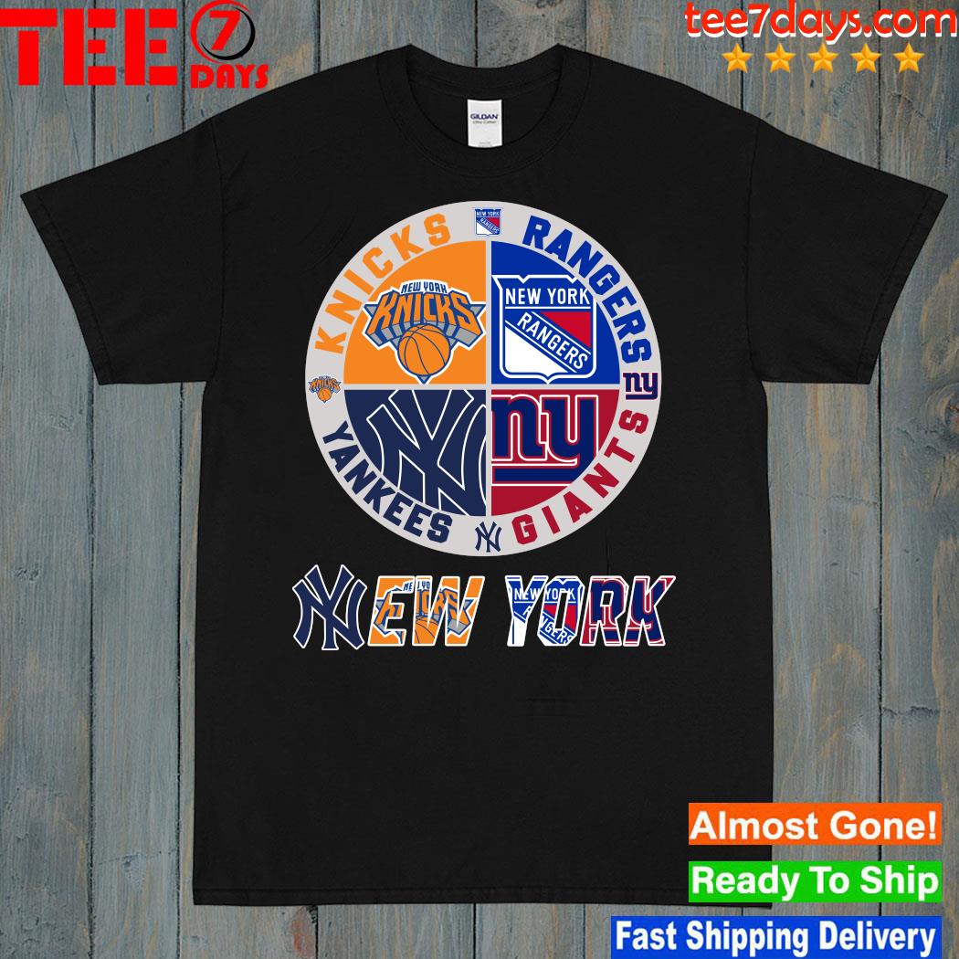 Design New york city knicks and rangers and giants and yankees T-Shirt