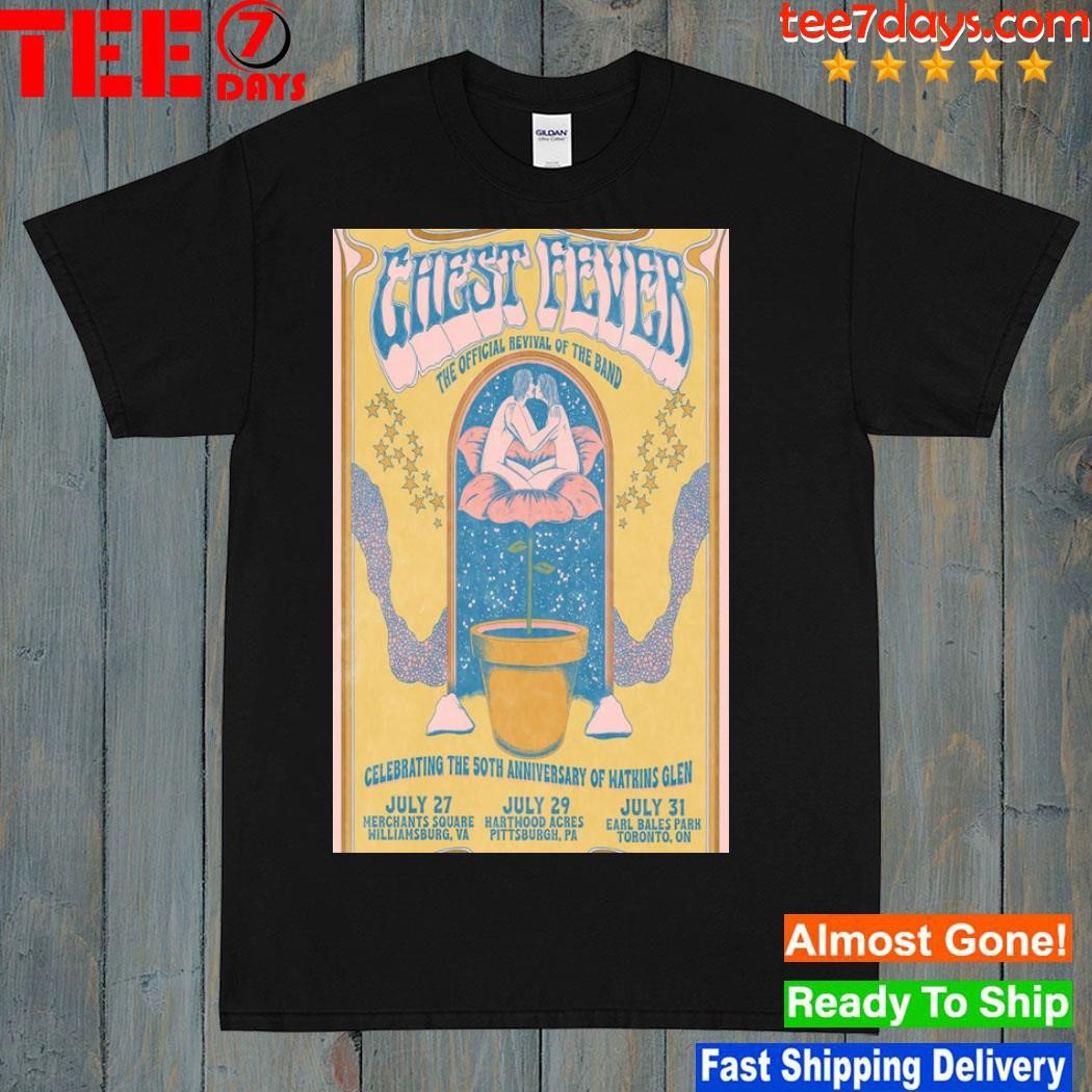 Chest fever band celebrating the 50th anniversary of watkins glen july 2023 poster shirt