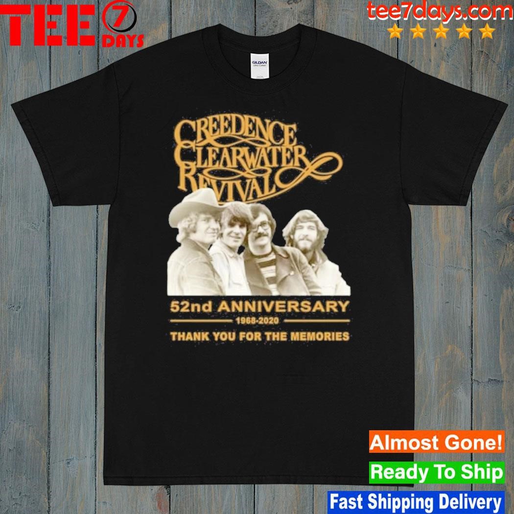 Creedence clearwater revival 52nd anniversary 1968 – 2020 thank you for the memories shirt