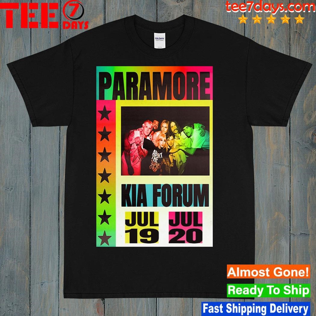 Paramore at kia forum inglewood ca us july 19 20 2023 shirt