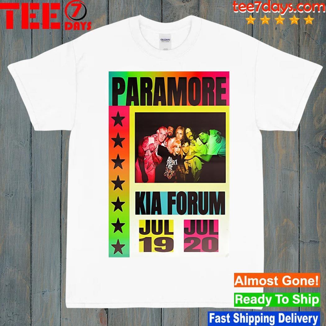 Paramore kia forum on july 19 and 20 2023 poster shirt