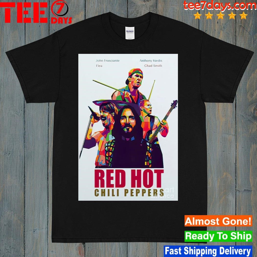 Red hot chilI peppers 2023 tour poster shirt