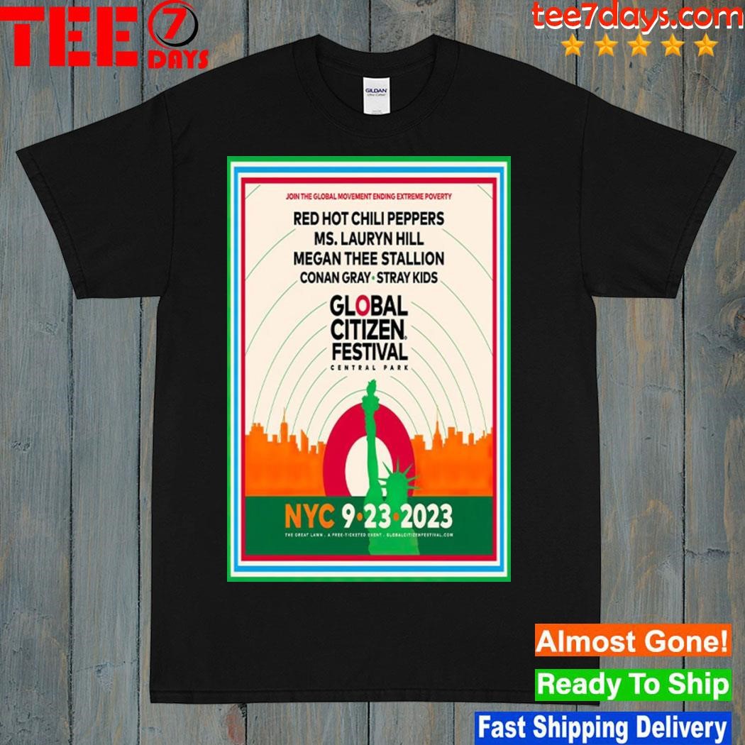 Red hot chilI peppers sept. 23 global citizen in central park poster shirt