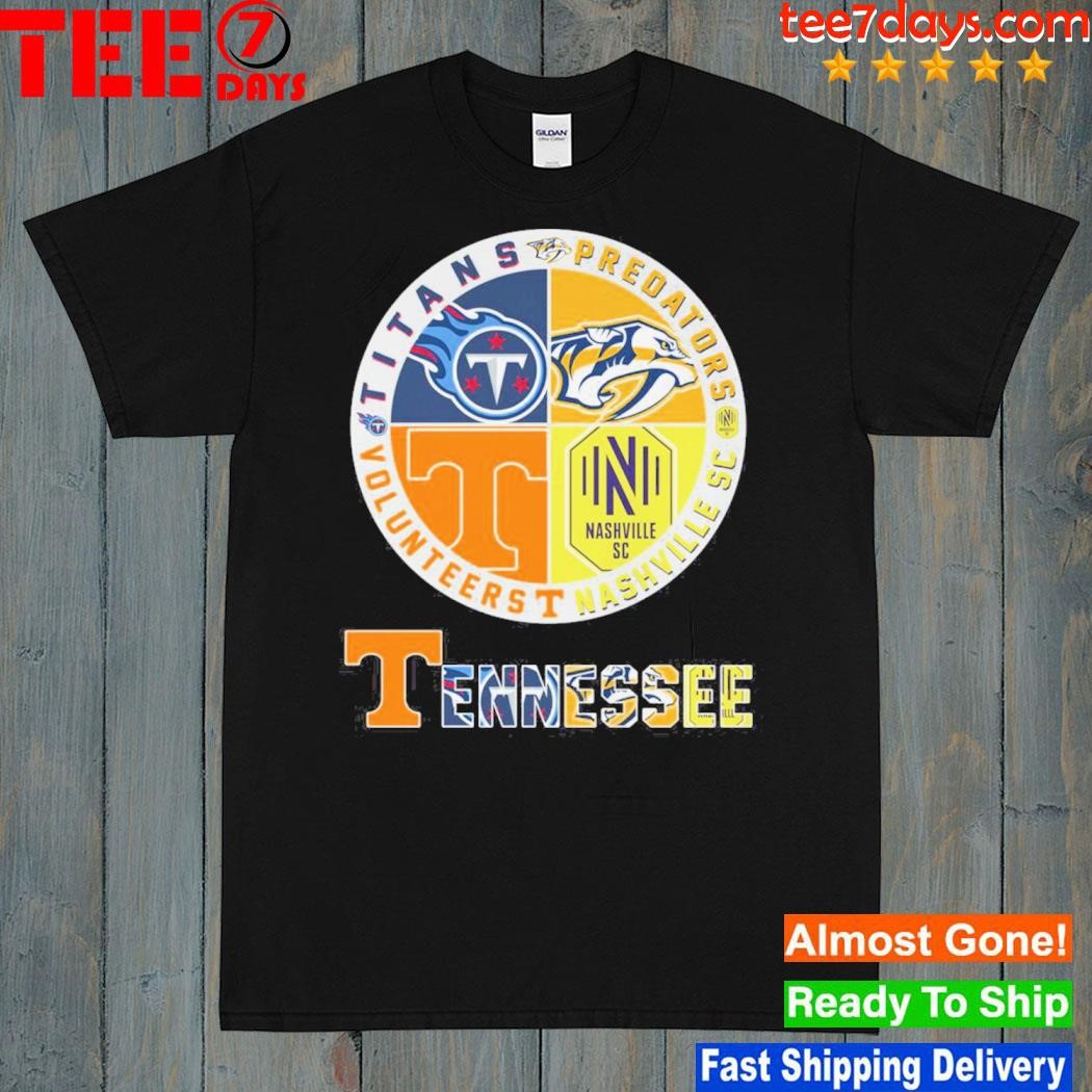 Tennessee volunteers Titans predators and nashville sc shirt