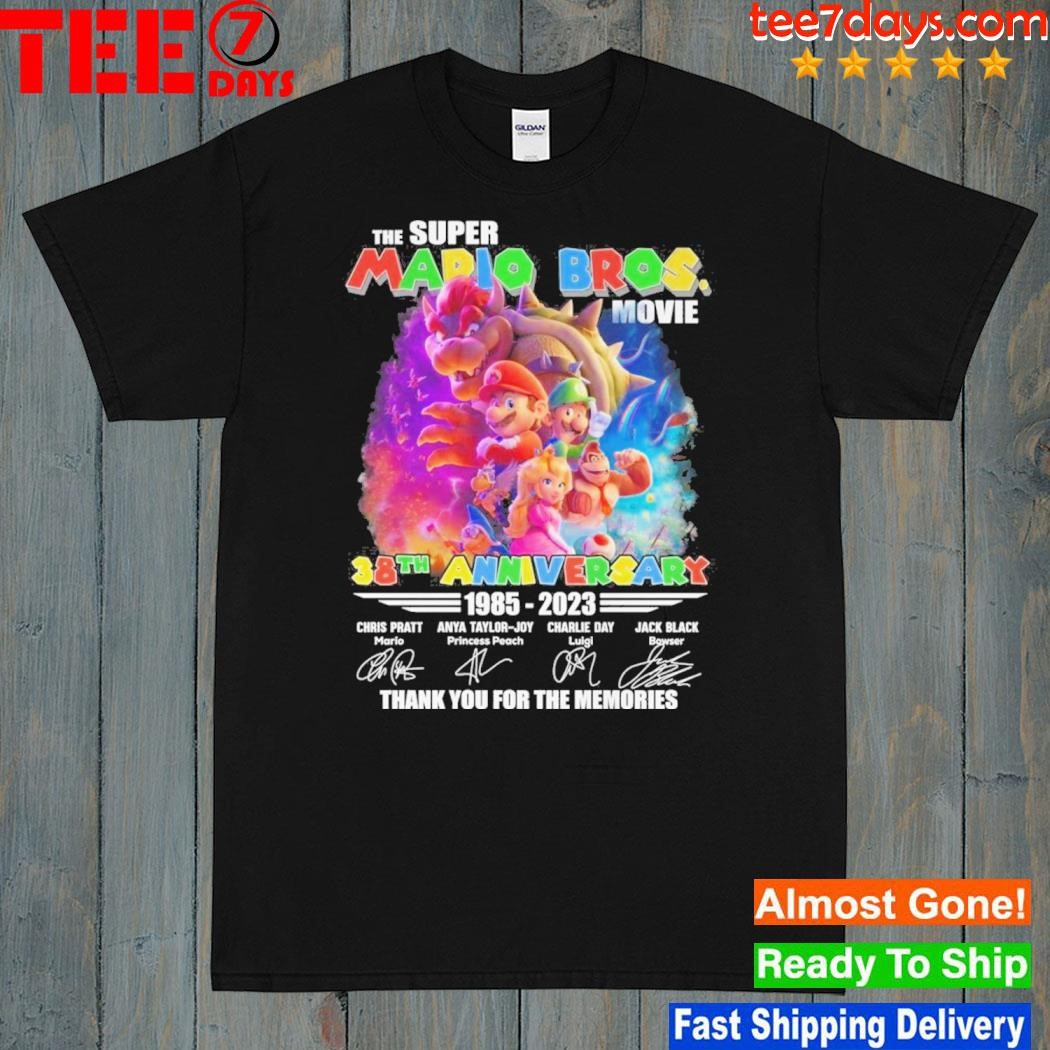 The super Mario Bros movie 38 anniversary 1985-2023 thank you for the memories shirt