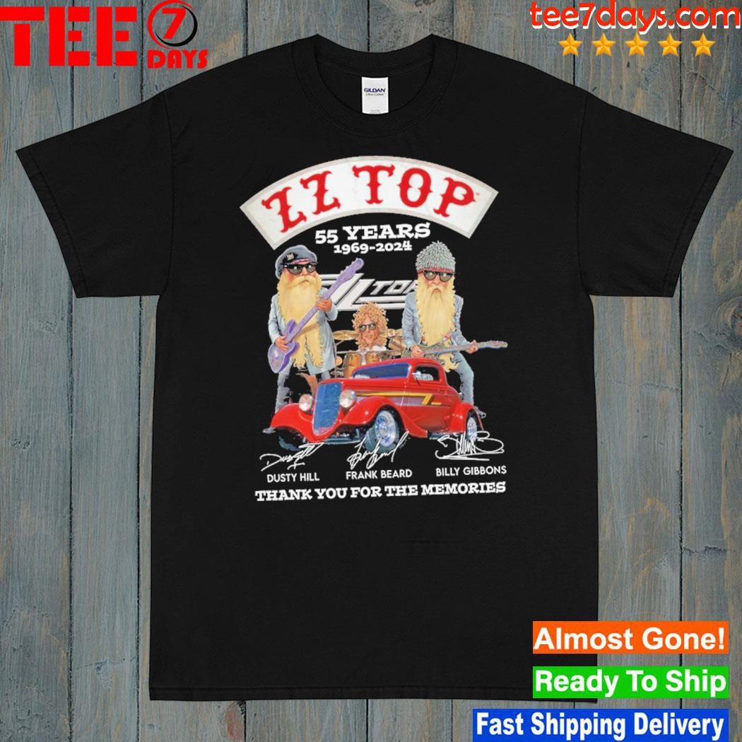 Zz top 55 years 1969 2023 thank you for the memories shirt