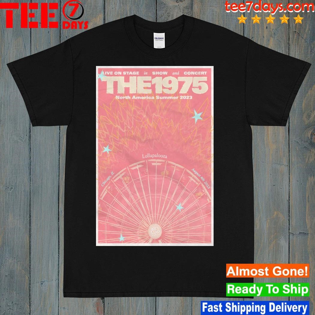 2023 the 1975 chicago il lollapalooza poster shirt