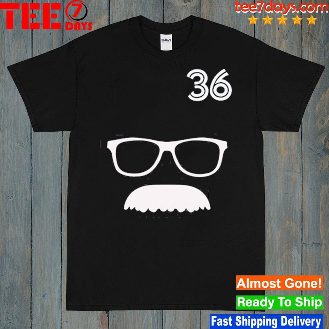 36 davis schneider glasses and moustache shirt