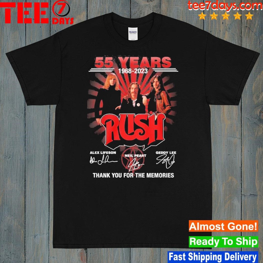 55 years 1968 – 2023 rush thank you for the memories shirt