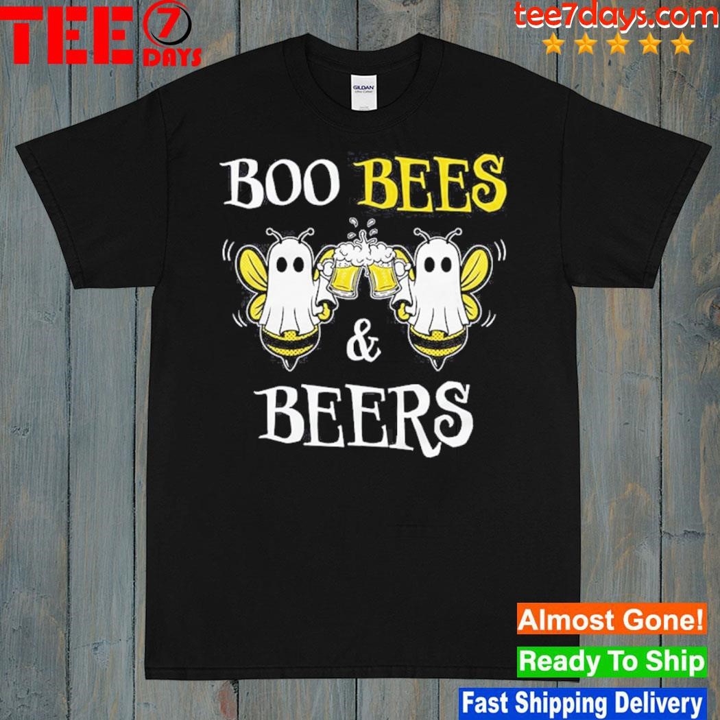 Boo bees and beers funny ghost bees and beers halloween shirt