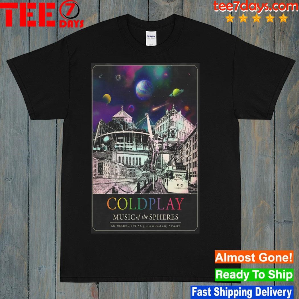 Coldplay gothenburg swe july 812 2023 music of the spheres tour poster shirt