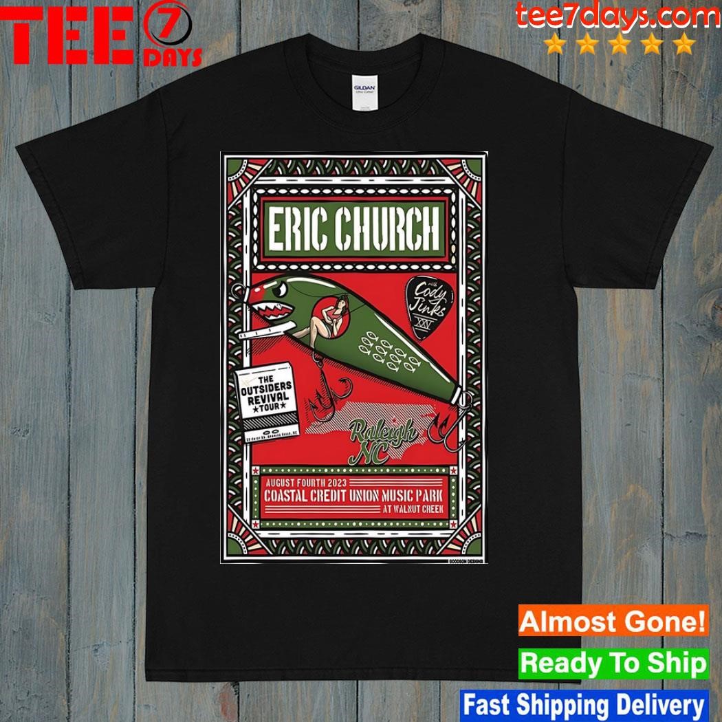 Eric church coastal credit union music park nc 08.04.2023 poster shirt