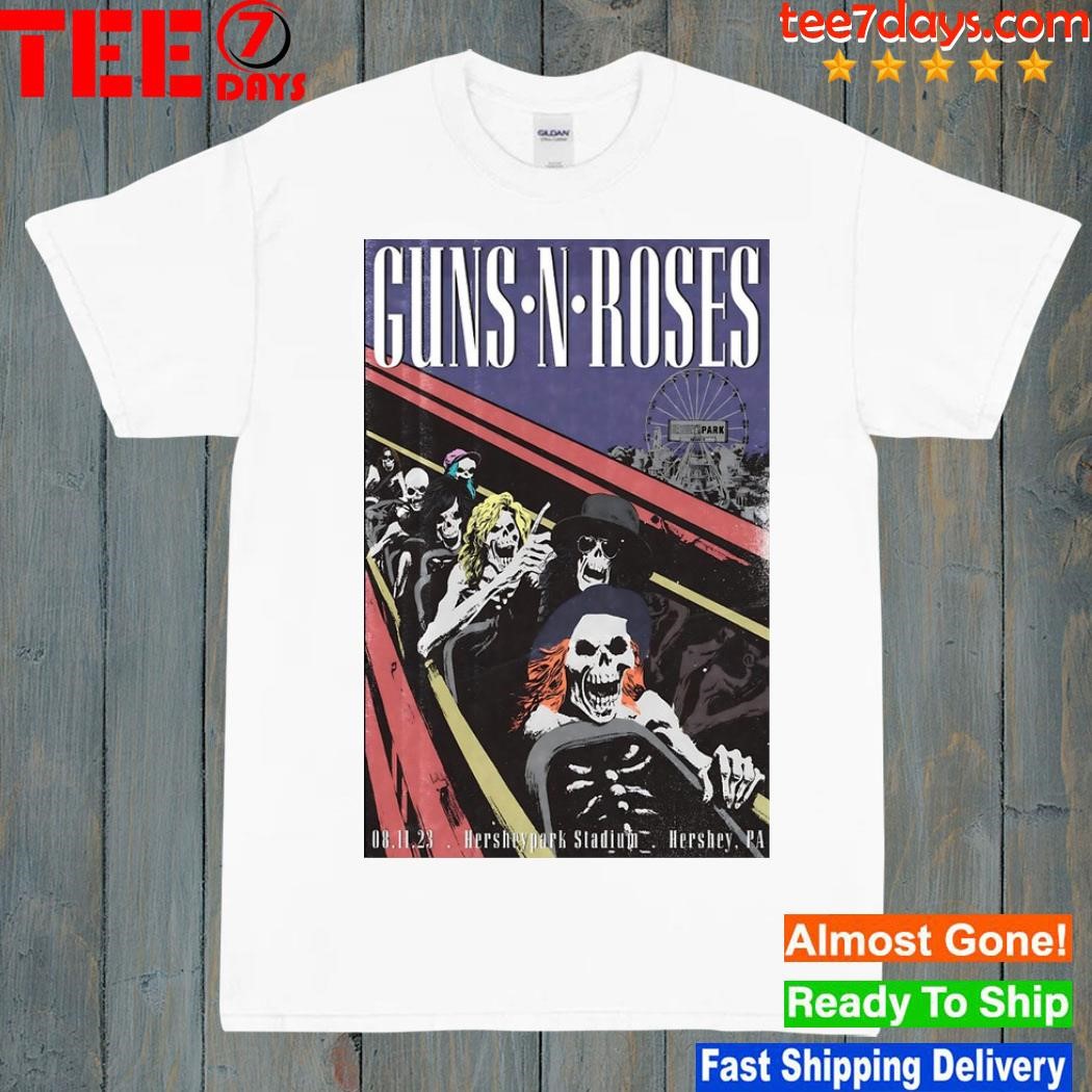 Guns n' roses hersheypark stadium august 11 2023 concert poster shirt