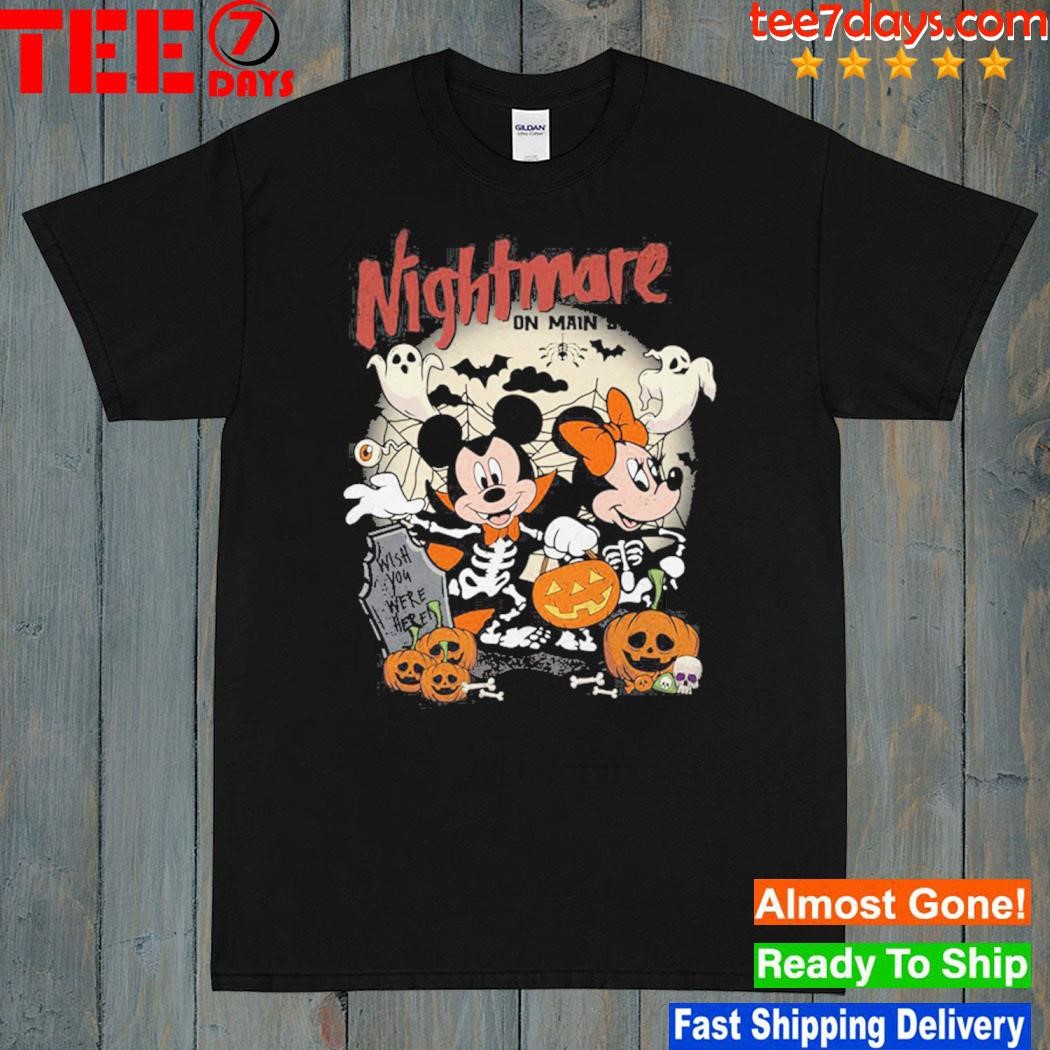 Halloween nightmare on main street mickey and minnie shirt
