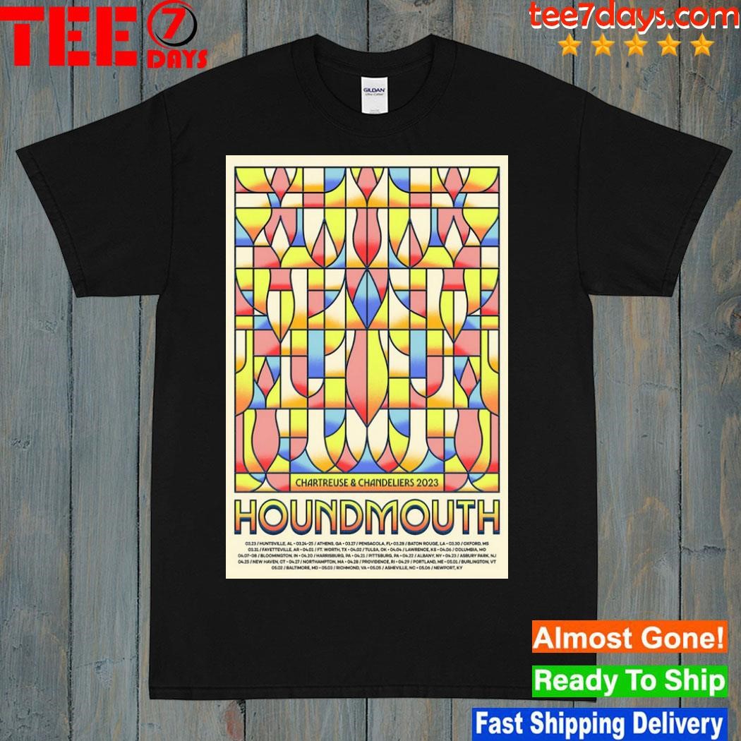Houndmouth chartreuse and chandeliers tour 2023 poster shirt