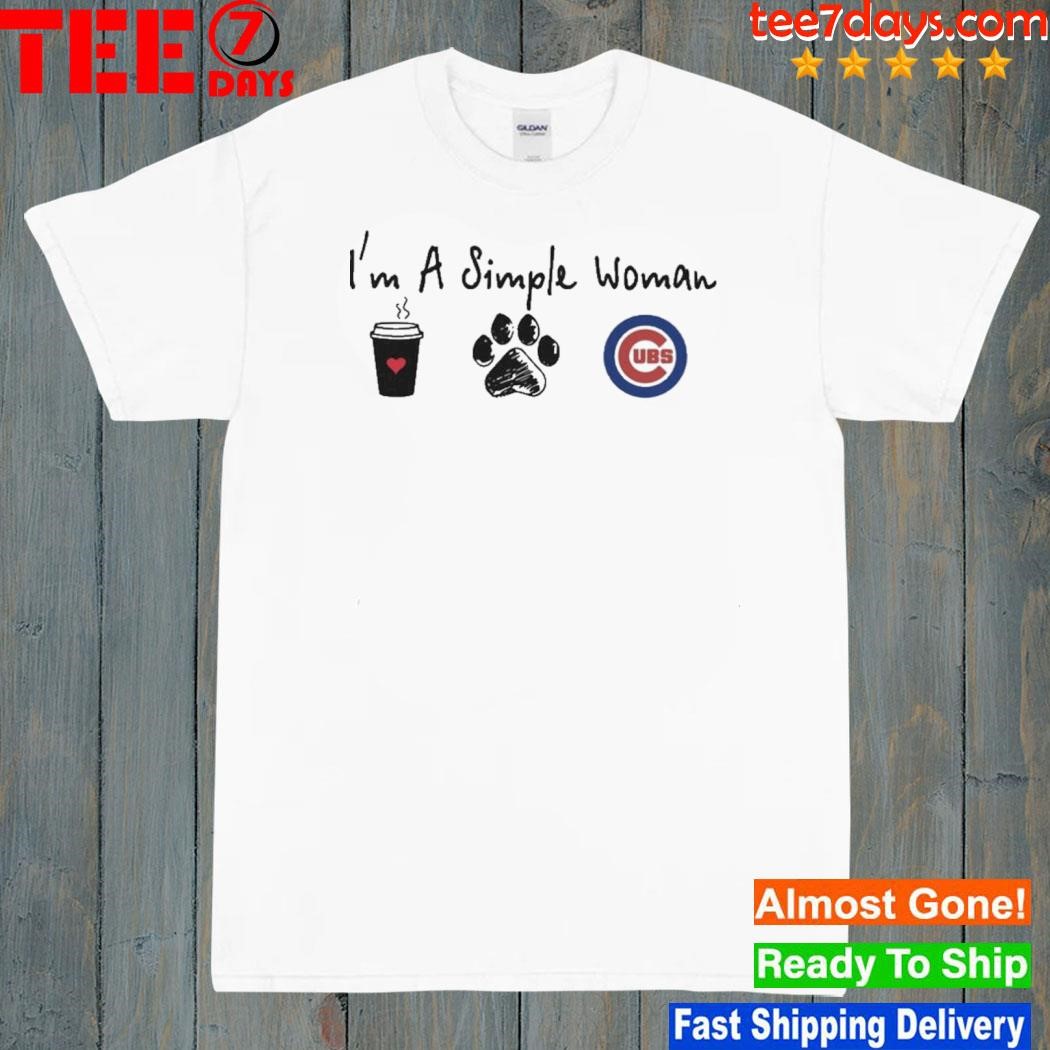 I’m A Simple Woman Coffee Dog And Chicago Cubs Shirt