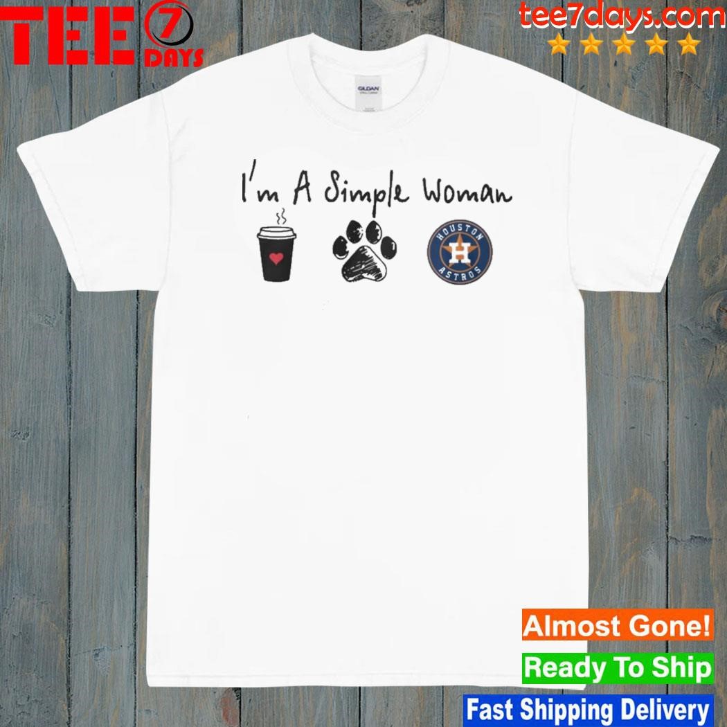 I’m A Simple Woman Coffee Dog And Houston Astros Shirt