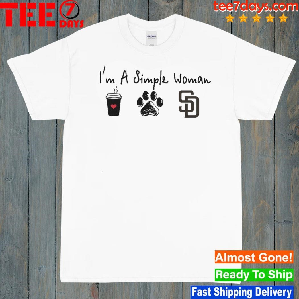I’m A Simple Woman Coffee Dog And San Diego Padres Shirt