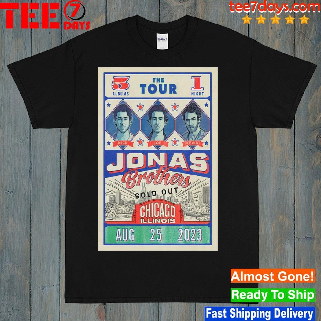 Jonas Brothers Five Albums One Night Tour Wrigley Field Chicago, IL August 25, 2023 Poster shirt