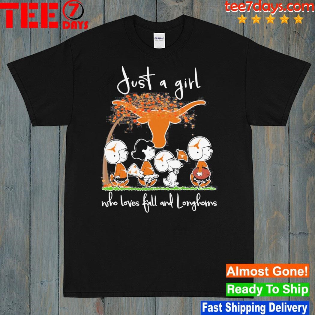 Just a girl who loves fall and longhorns shirt