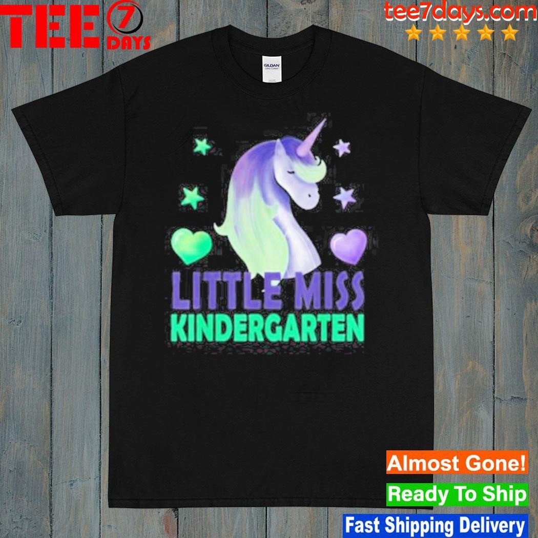 Little miss kindergarten girl back to school unicorn shirt