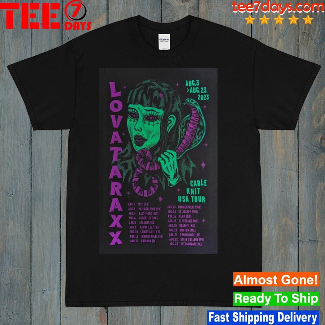 Lovataraxx musical band cable knit usa tour august 2023 shirt