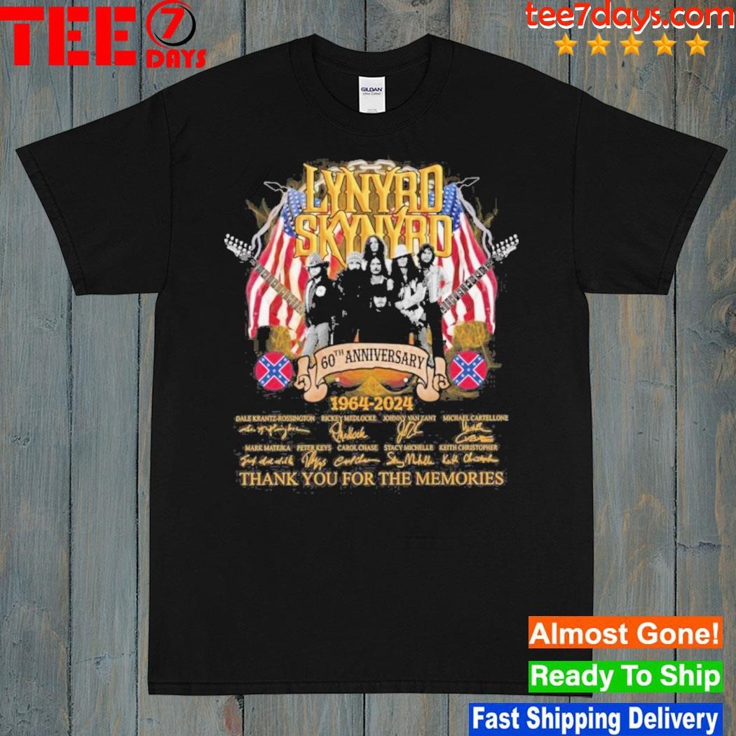 Lynyrd Skynyrd 60th Anniversary 1964-2024 Signatures Thank You For The Memories Shirt