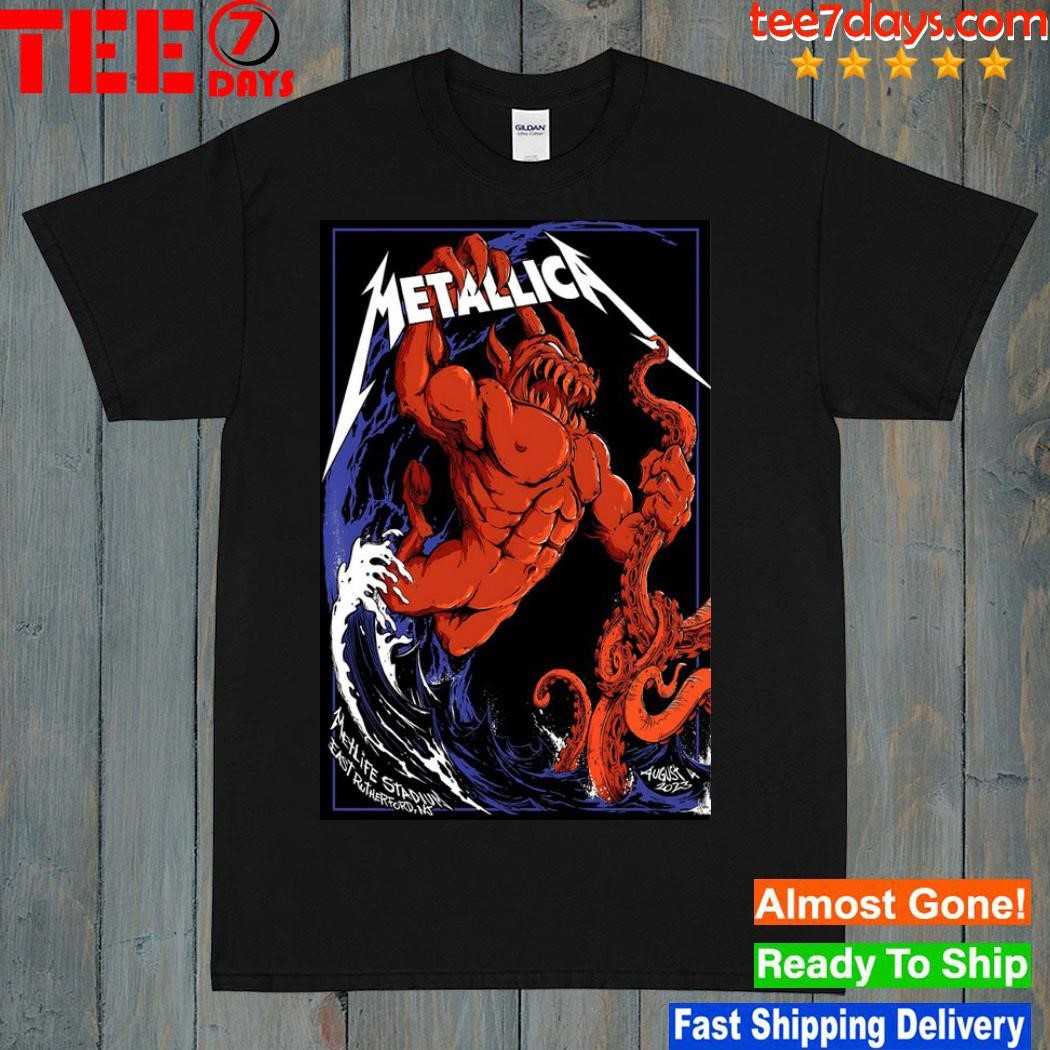 Metallica 4 august event east rutherford 2023 poster shirt