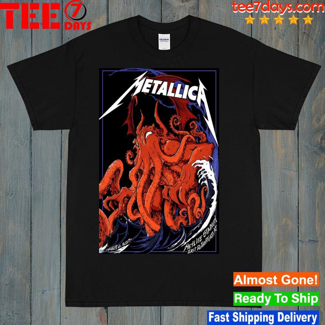Metallica august 6 metlife stadium east rutherford nj tour 2023 poster shirt