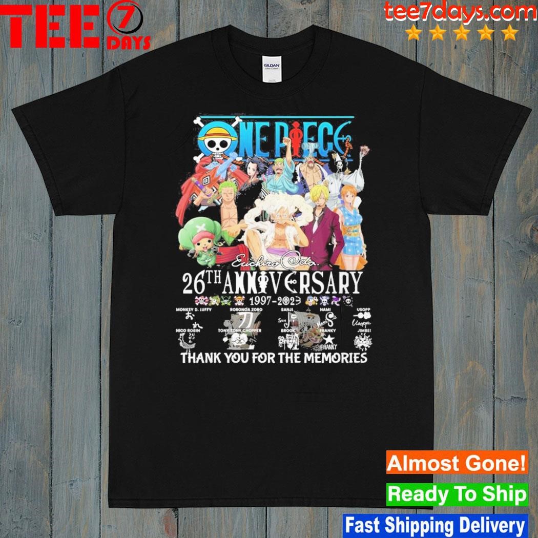 One piece 26th anniversary 1997 – 2023 thank you for the memories shirt