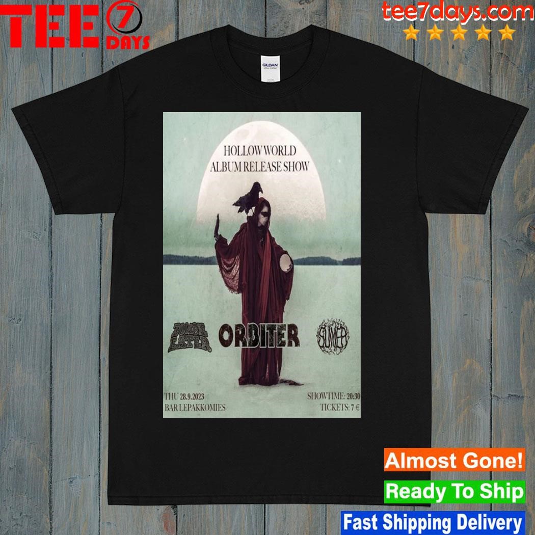 Orbiter hollow world album release show bar lepakkomies sept 2023 poster shirt
