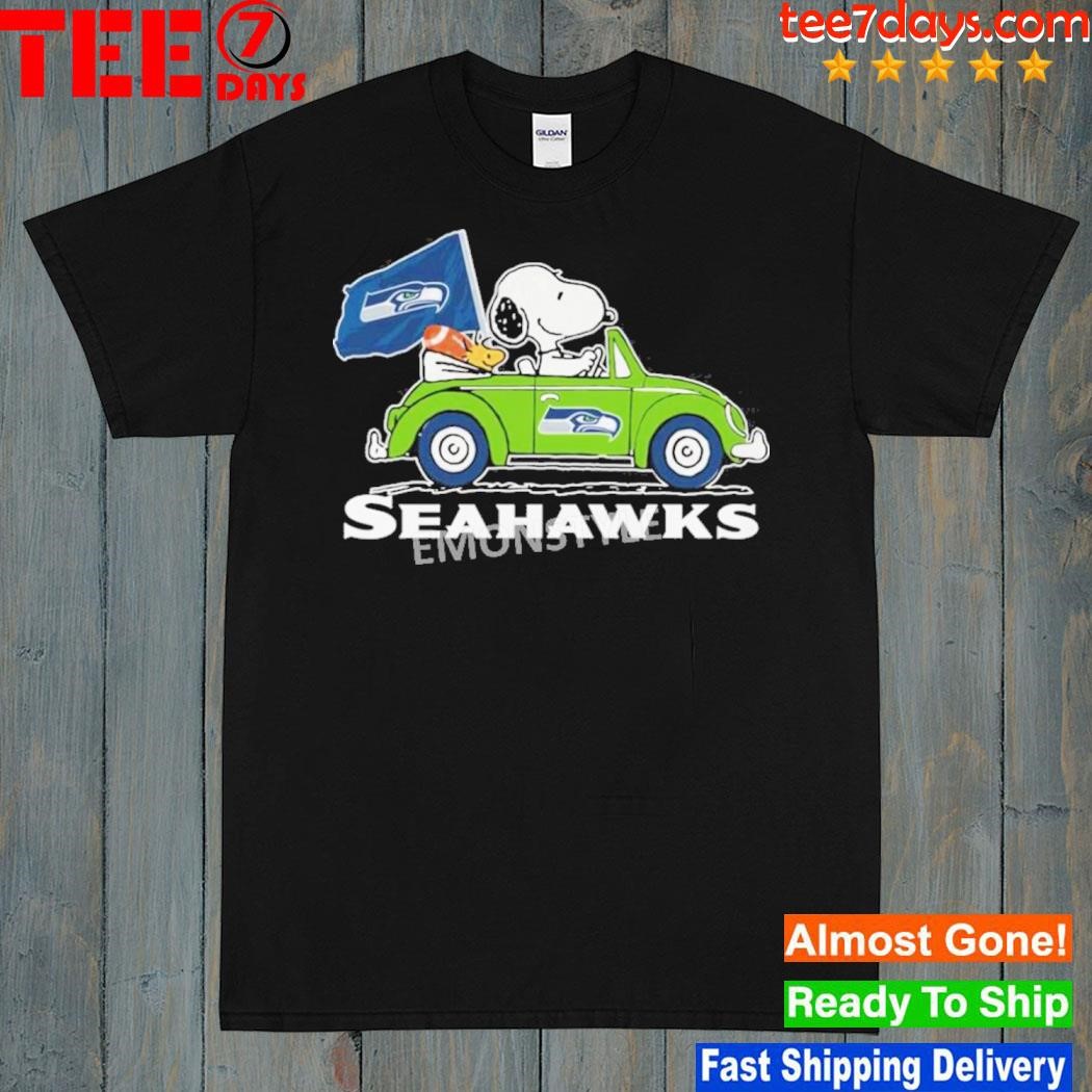 Seattle Seahawks Snoopy On A Car Shirt