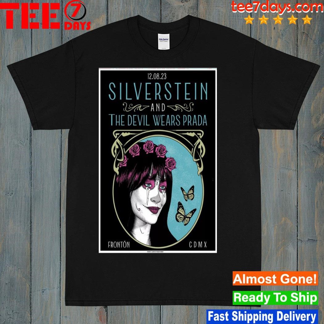 Silverstein rock band and the devil wears prada frontón cdmx saturday 12 august 2023 poster shirt