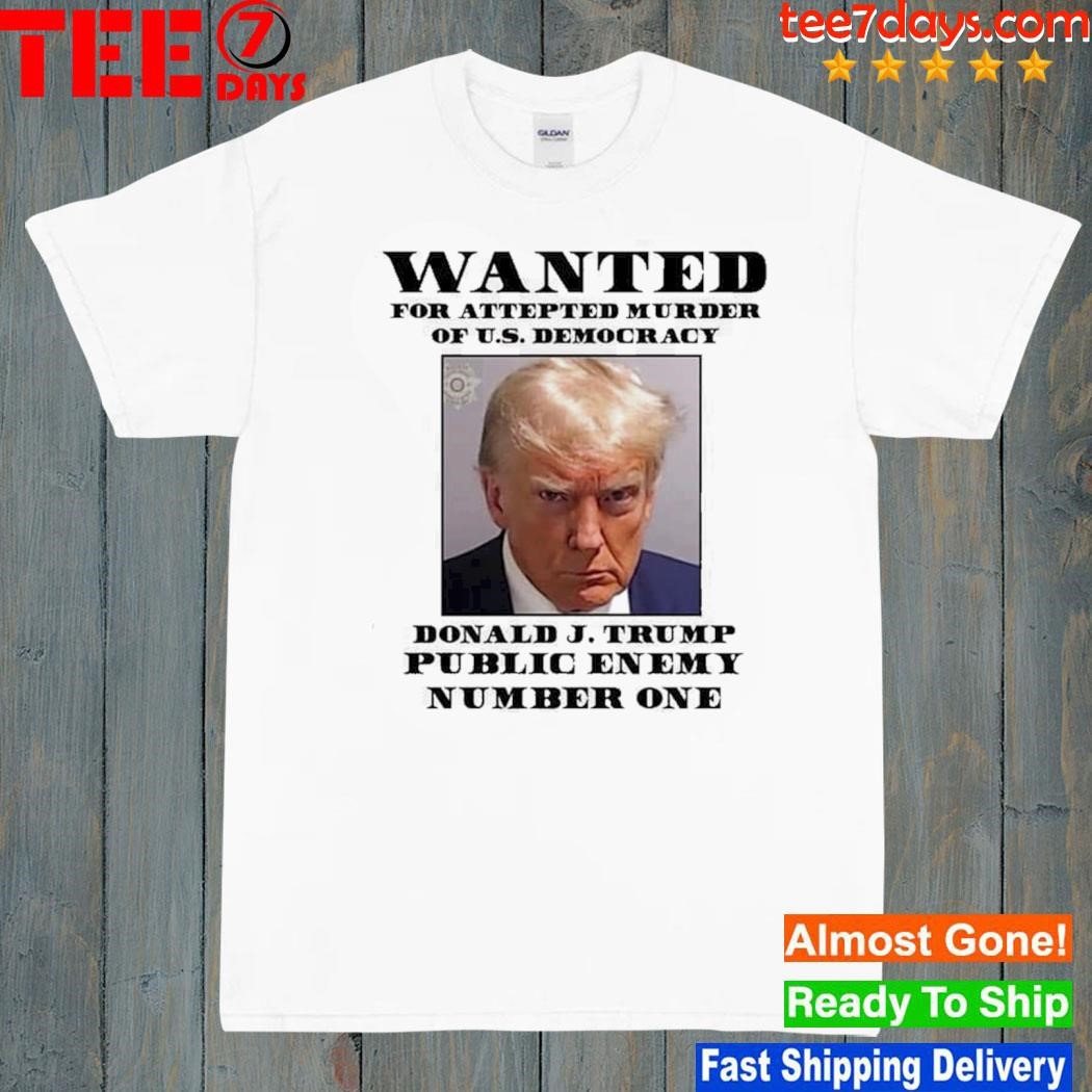 Trump Wanted For Attepted Murder Of US Democracy Donald Trump Public Enemy Number One shirt