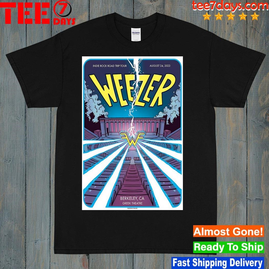 Weezer august 24 2023 berkeley ca event poster shirt