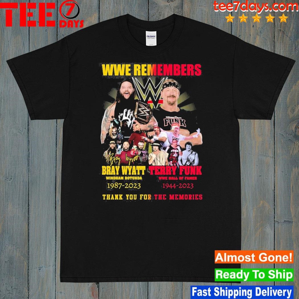 Wwe remembers terry funk 1944 – 2023 and bray wyatt 1987 – 2023 thank you for the memories shirt
