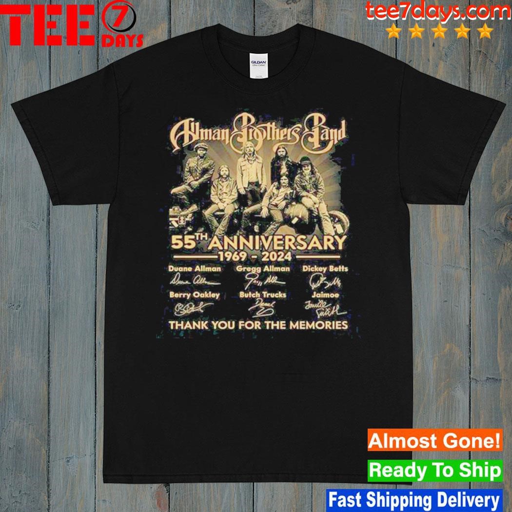 Allman Brothers Band 55th Anniversary 1969 – 2024 Thank You For The Memories T-Shirt