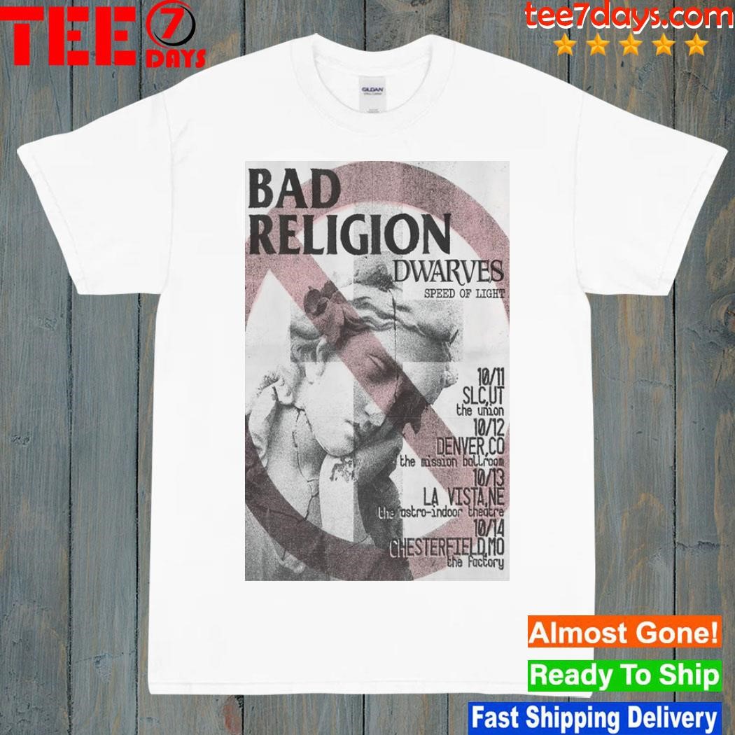 Bad Religion The Dwarves, Speed Of Light 11 Oct 2023 Slcut The Union Poster shirt
