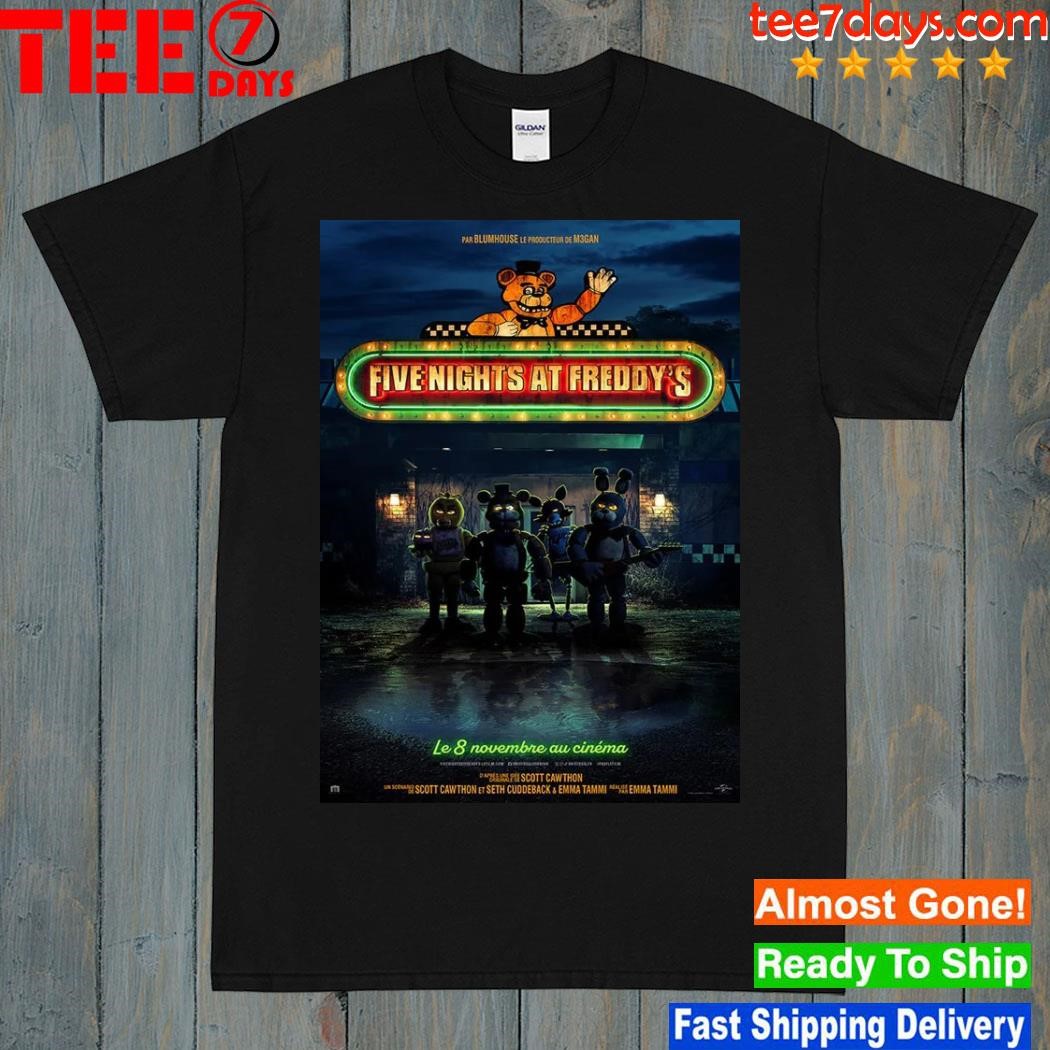 Blumhouses five nights at freddy poster fnaf movie poster 2023 shirt